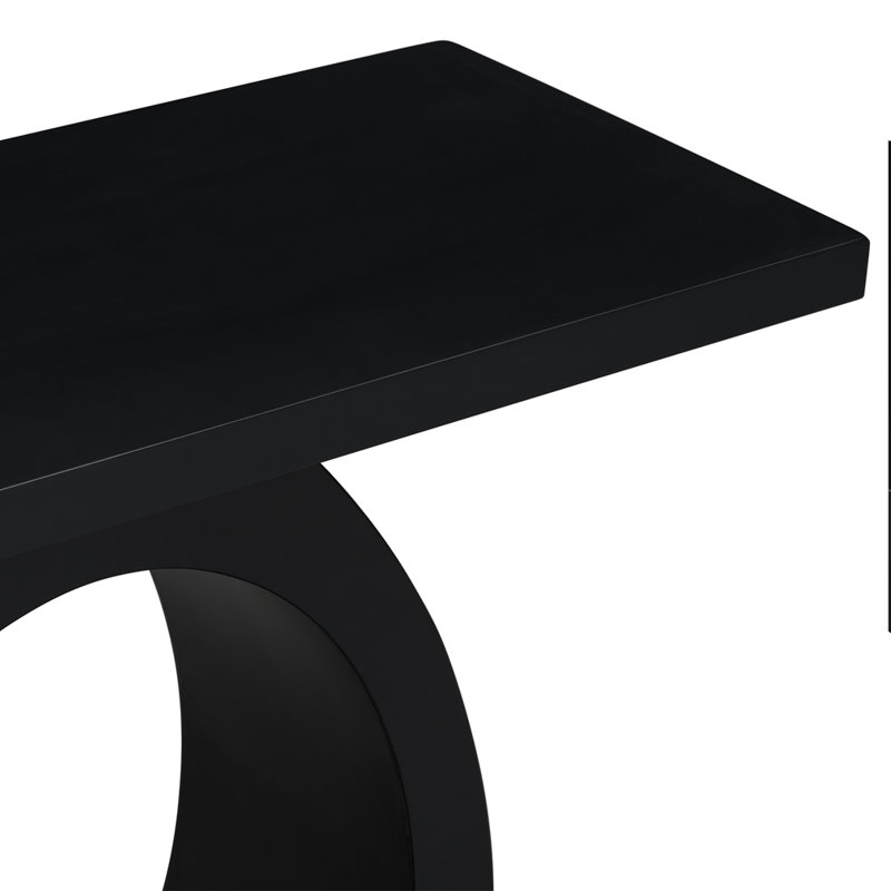 Console moderne Mirod avec base en forme d'œuf, Noir, noir, noir, noir