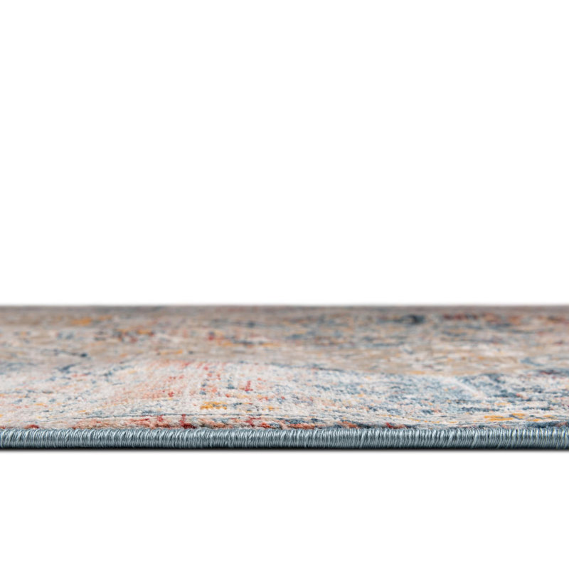 Tapis oriental bleu / crème / rouge Alize, Octogone 7 pi x 7 pi