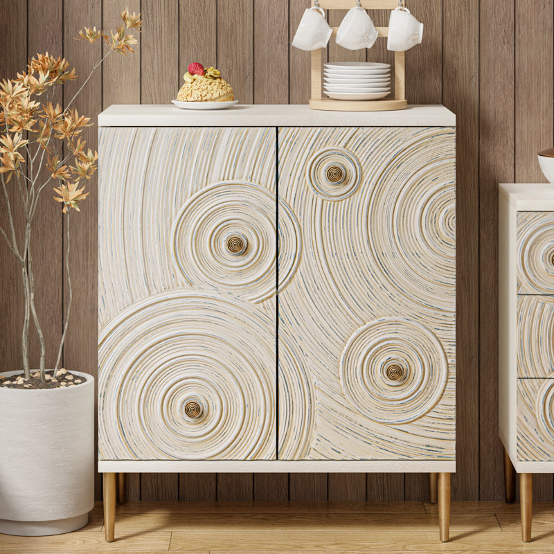 Armoire de rangement Bahtie Farmhouse Boho, Blanc