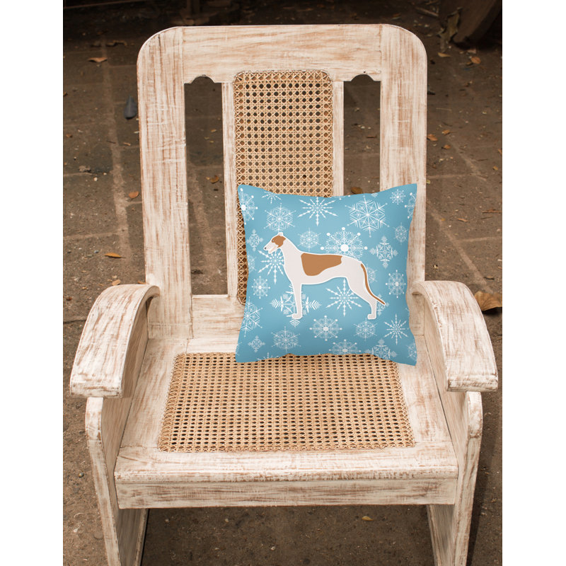 Coussin intérieur/extérieur en flocons d’hiver, H 14 po x l 14 po x P 3 po