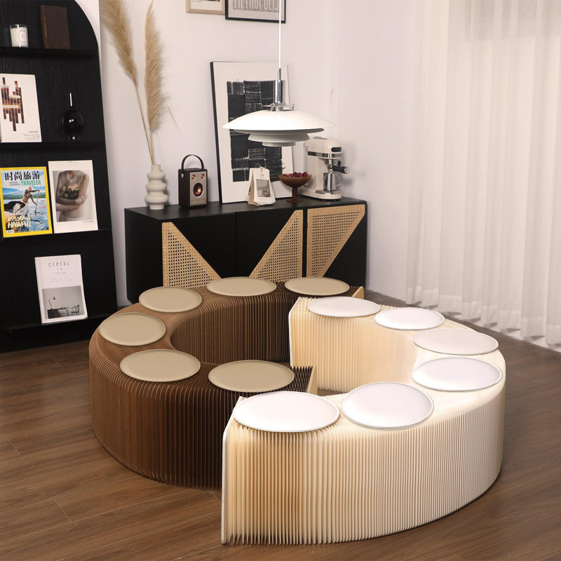 Zarria Cardboard Accent Stool, Brown