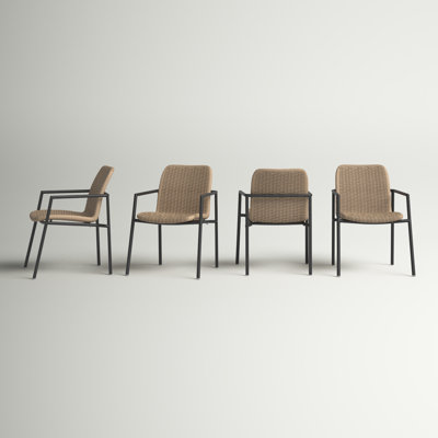 Orso Stacking Powder Coated Aluminum Patio Dining Armchair by Oxford Garden