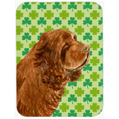 Planche à découper en verre st. patrick caroline the the sussex épagneul st. patrick Shamrock Lucky Irish