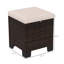 Ensemble de 2 repose-pieds d'extérieur en osier avec coussins, cubes de patio brun et blanc crème-130462866