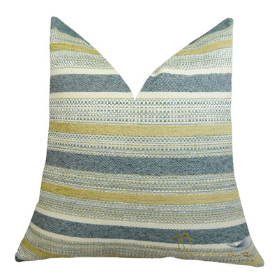 Thomas Collection® Teal Cream Tan Stripe Designer Pillow Cover In Assorted Sizes