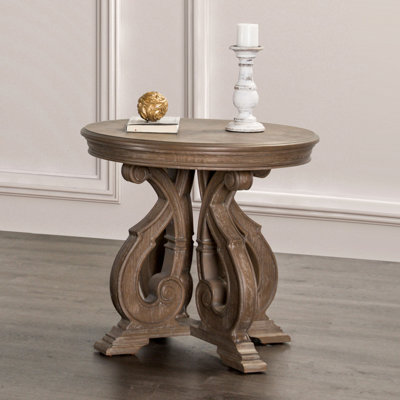 27.4" W Traditional End Table, Oak