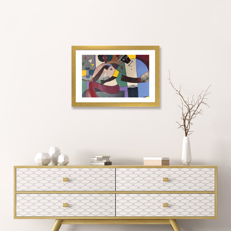 «Classy Romance» par Stacey Brown, impression sur toile tendue, Encadré en papier doré, H 16 po x l 24 po x P 1 po