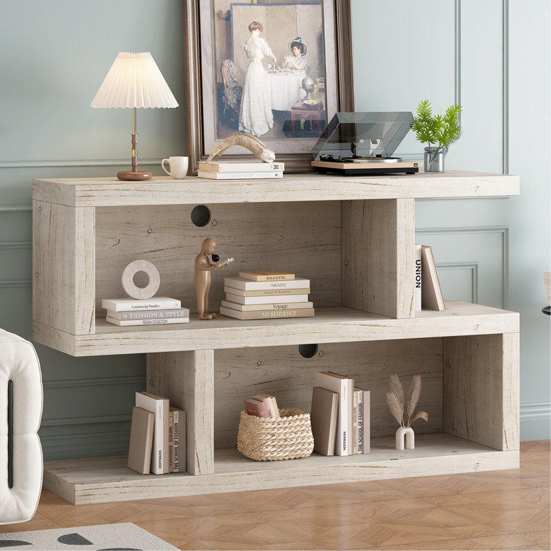 Narrow Console Table With Symmetrical Design, Retro Entryway Table With 2-Tier Open Shelf, Sofa Table For Entryway, Hallway And Living Room