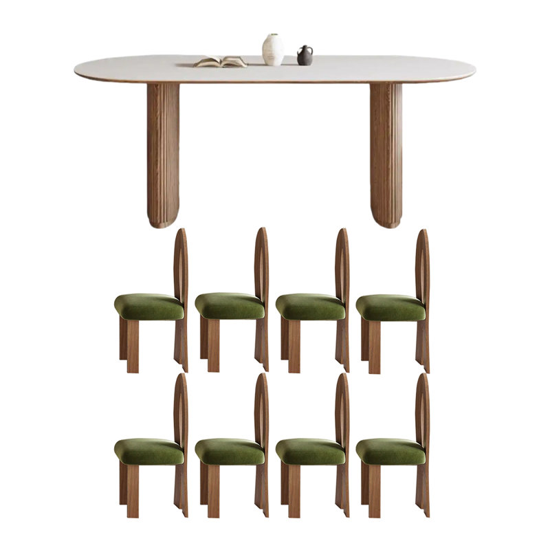 Ensemble de table ovale en bois de frêne Home Home