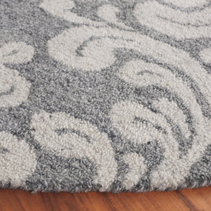 Colen Tufted Performance Damask Rug, Round 6'