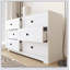 Commode spacieuse à 6 tiroirs avec porte de ferme, assemblage facile et conception polyvalente pour des solutions de rangement modernes