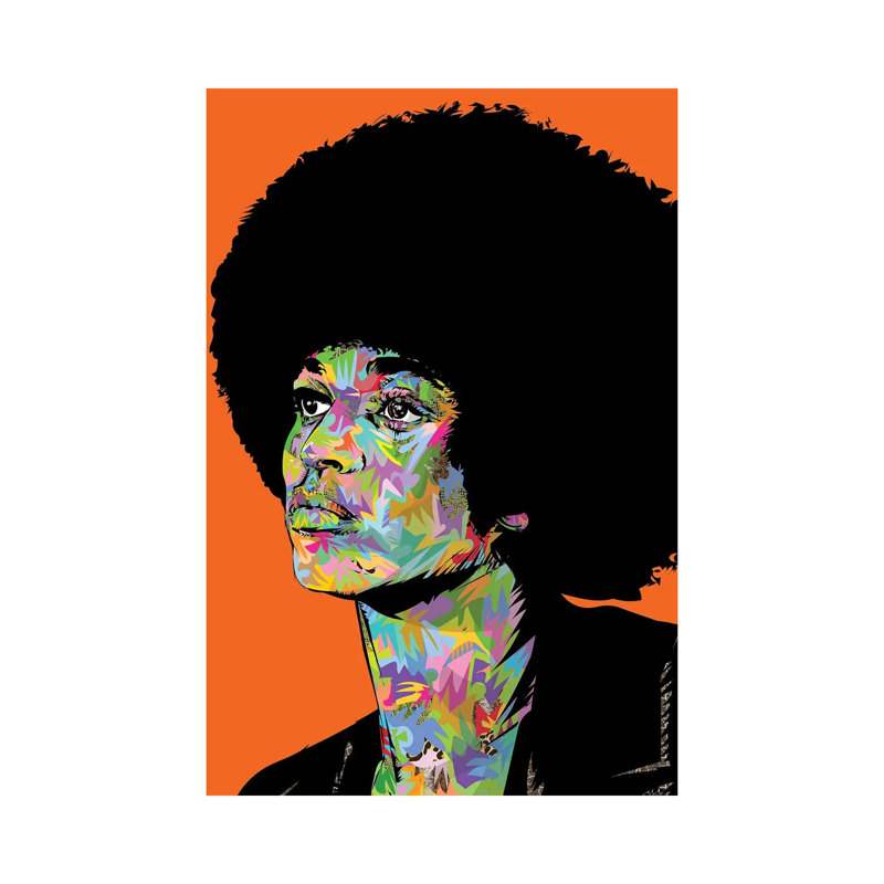 Angela Davis Drome par Technodrome1 - reproduction sur toile tendue, H 18 po x l 12 po x 1,5 po