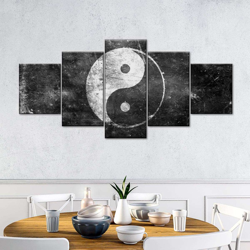Symbole du Yin Yang, reproduction d'art sur toile, H 42 po x l 92 po x 1,25 po