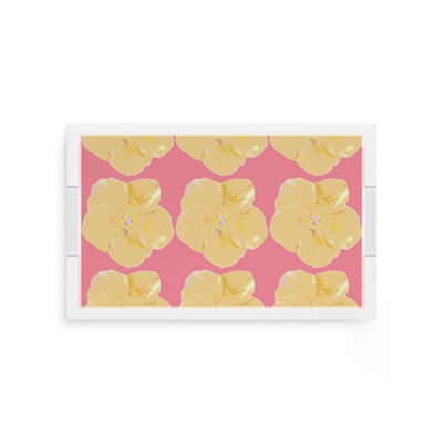 Hibiscus Acrylic Rectangle Decorative Tray