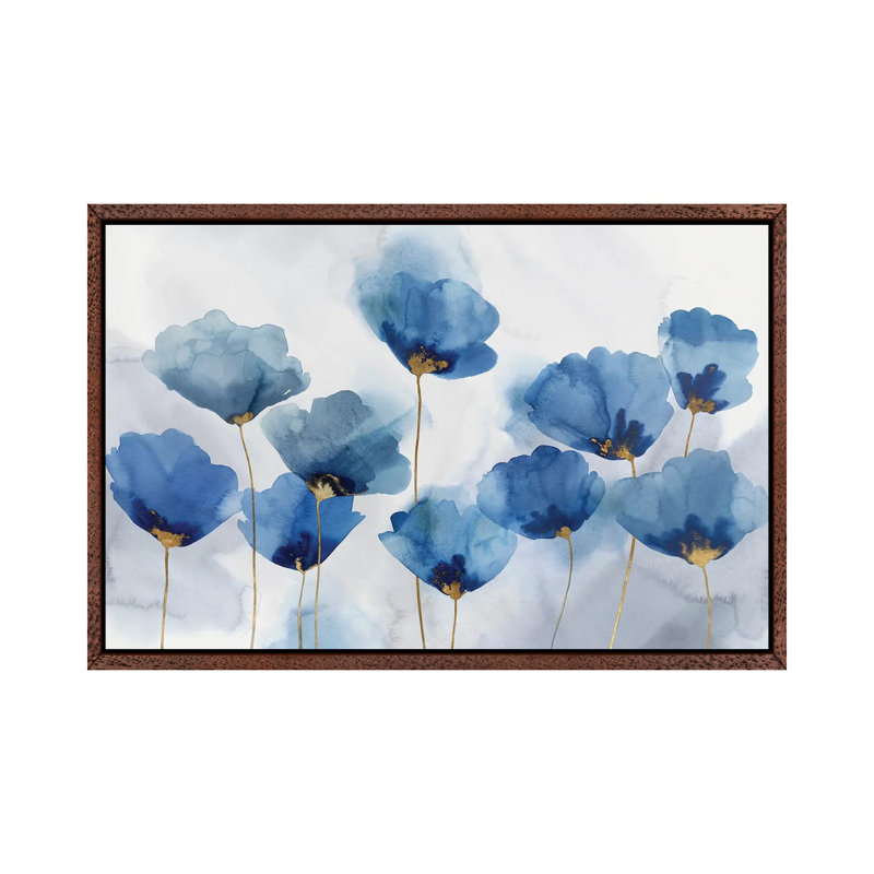 Azure Gathering by Isabelle Z - Painting on Canvas, 66.04 cm H x 45.72 cm W, Classic Brown Wood Framed