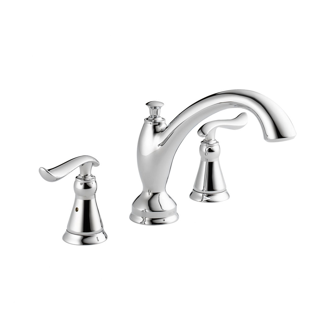 Linden Double Handle Deck Mounted Roman Tub Faucet Trim Delta 