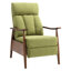 Fauteuil inclinable rembourré avec support lombaire et revêtement en tissu doux, rembourrage en mousse de salon réglable, pieds bruns