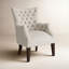 Fauteuil d'appoint à oreilles capitonné Hannah-678900782