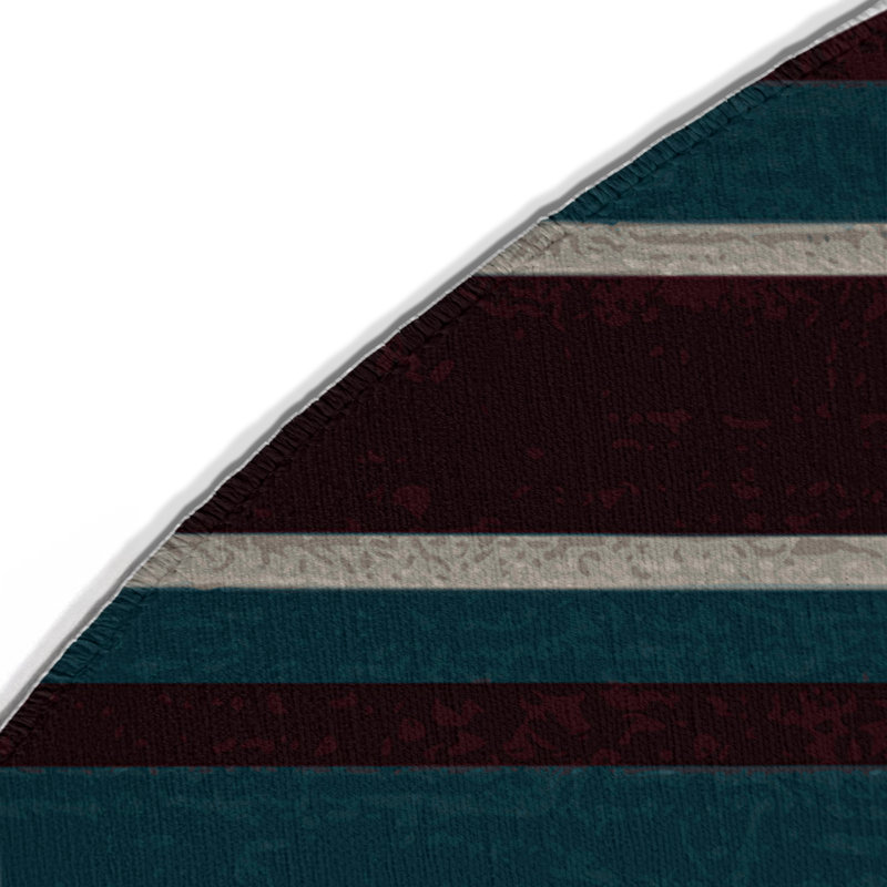Tapis intérieur / extérieur gris HorizontalStripes, Rond 5 pi