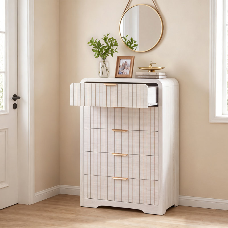 6-Drawer Dresser: Multi-Purpose Storage Chest For Home, White, 5