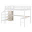 Lit mezzanine avec bureau en L et port USB, garde-robe, tablette et DEL