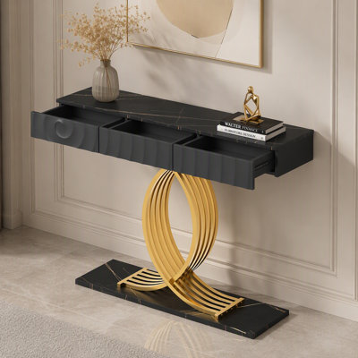 Console de table basse avec tiroirs