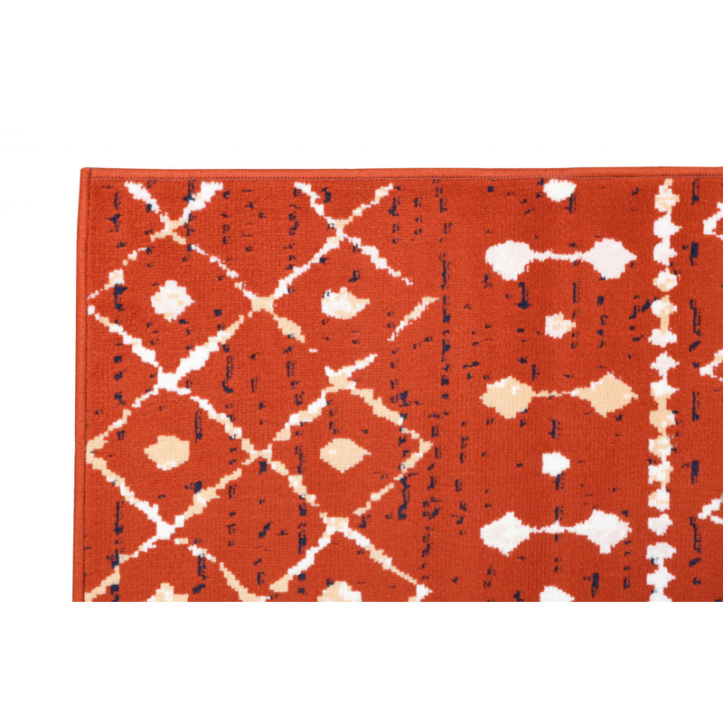Tapis rouge / ivoire Arpana, Tapis de couloir 2 pi x 4 pi