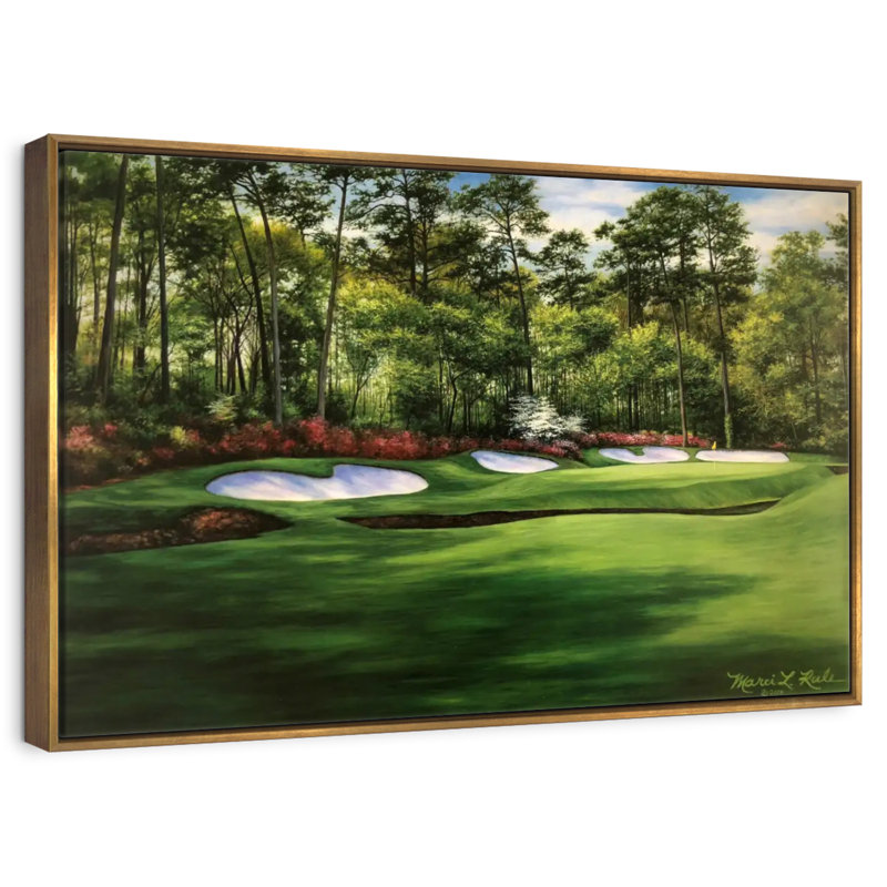 Augusta National 13th Hole I, Cadre flottant doré, 37 po x 25 po