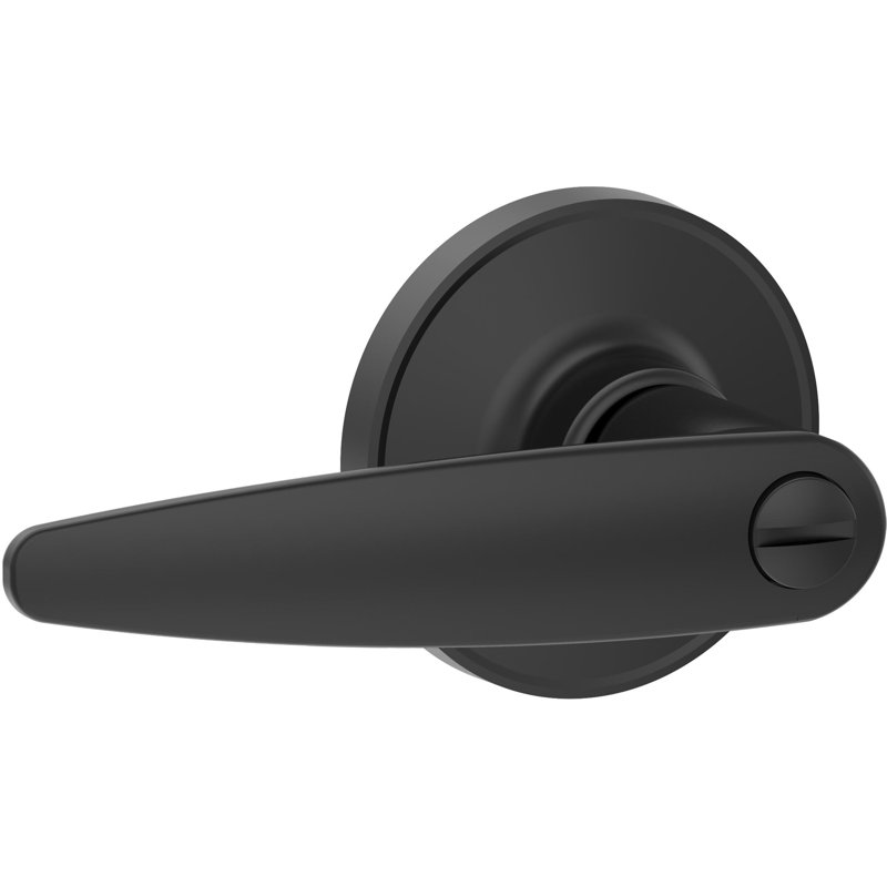 Levier de porte avec rosette ronde Dover, Noir mat