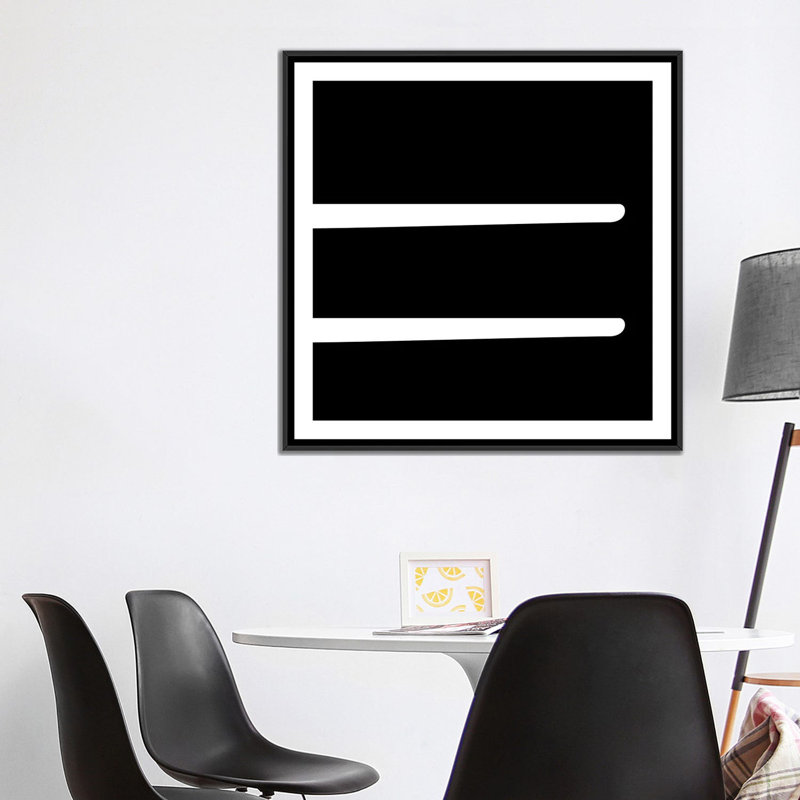 The Type Equal - impression sur toile tendue, H 18 po x l 18 po x P 1,5 po, Toile encadrée noire, Pas de tapis