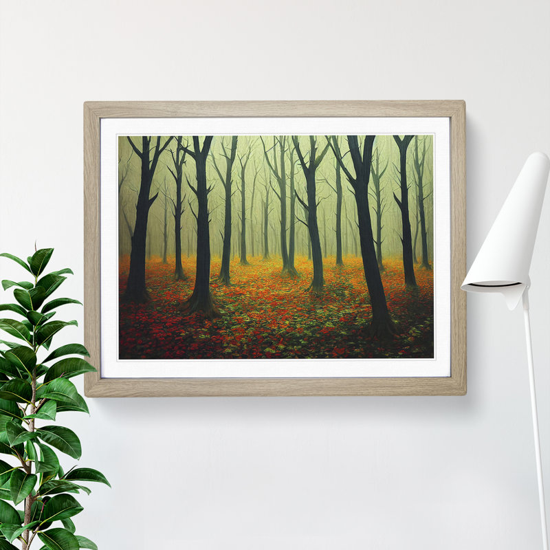 Forest - Single Picture Frame Print, 25cm H x 34cm W x 2cm D, Oak