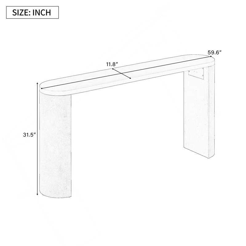 Simple Modern Style Multi-Functional Use Porch Table With Semi-Cylindrical Leg Design, Black