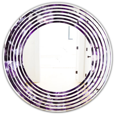 Amethyst Geode Wave Cottage Americana Frameless Wall Mirror