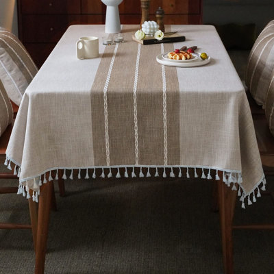 Byrge Striped Cotton Blend Tablecloth