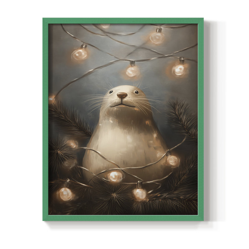 «Christmas Holiday Art», série 2-CXLVII, reproduction encadrée - bois massif, H 21 po x l 17 po, Vert