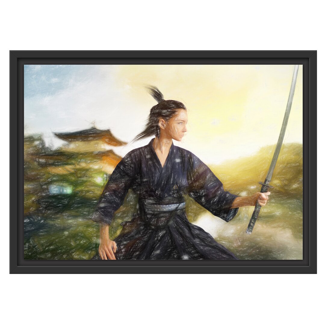 Gerahmtes Wandbild Samurai-Kriegerin