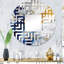 Miroir décoratif bleu foncé et doré à motif XXI - Maze MIR102130 C-95187042