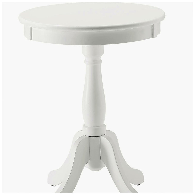 White side table with turned base, White