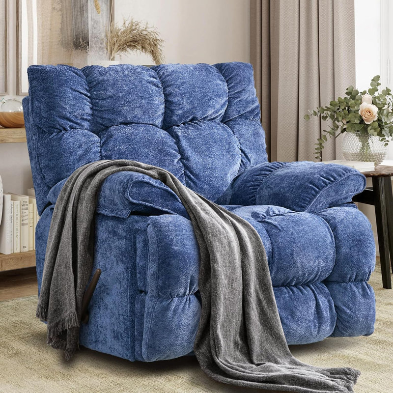 Fauteuil inclinable manuel pivotant surdimensionné de 41,5 po de largeur, fauteuil inclinable à bascule pivotant surdimensionné