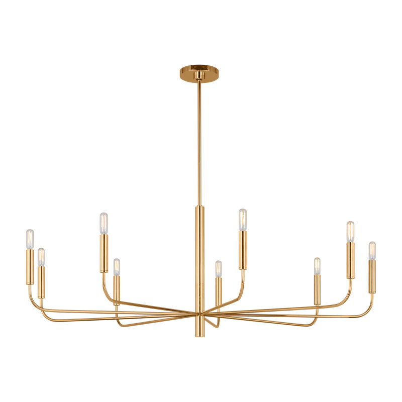 Brianna Wide Chandelier, Burnished Brass
