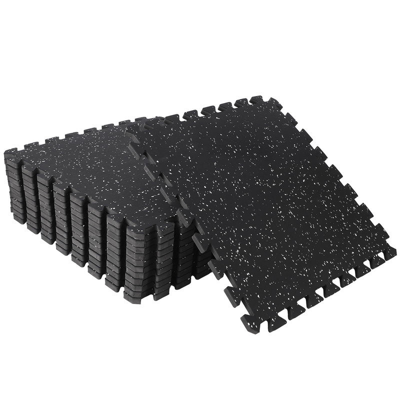 Carreaux de sol en caoutchouc de 0,56 po d'épaisseur à emboîtement en caoutchouc, tapis de protection en mousse EVA de 48 pieds carrés pour les espaces d'entraînement à domicile