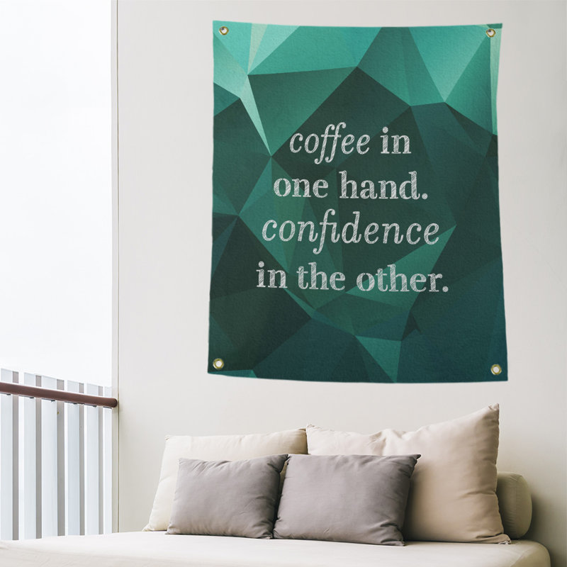 Tapisserie en polyester à faux café et à devis de confiance en polyester, H 59 pi x l 50 po, Émeraude