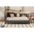 Full Size L-Shaped Linen Daybed, With Solid Wood Legs, Gray-1679275360-1679275366