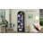 79.4" Tall Arched Cabinet, Modern 7-tier Bookcase With Led Light And Adjustable Shelf For Living Room, Kitchen, Home Office, Black-1501343312