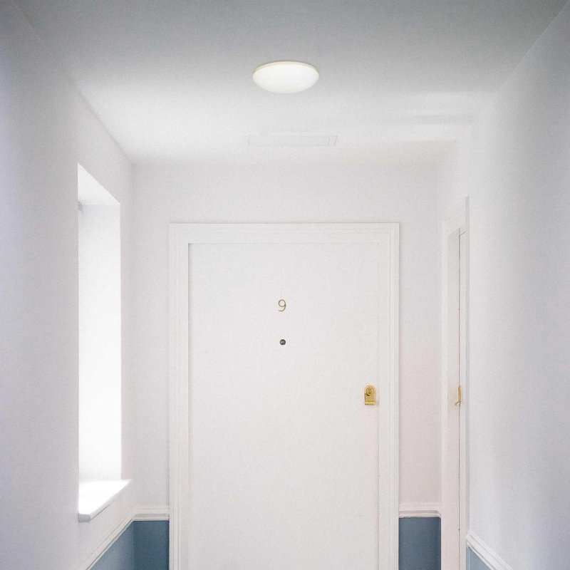 1-Light 11"W Integrated LED Indoor or Outdoor White Bath or Vanity Convertible Flush Mount Ceiling Fixture, Wall Mount, or Wall Sconce with White Half Semi-Sphere Mushroom Smooth Acrylic Lens Shade