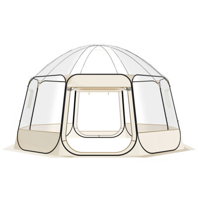 Pop up Bubble Tent, 15 x 13.8 ft Waterproof & UV-Resistant, Clear Camping Tent Shelter, Outdoor Garden Dome Igloo Tents with Windows, 540° Panoramic View, for 12-15 Persons Patio Backyard