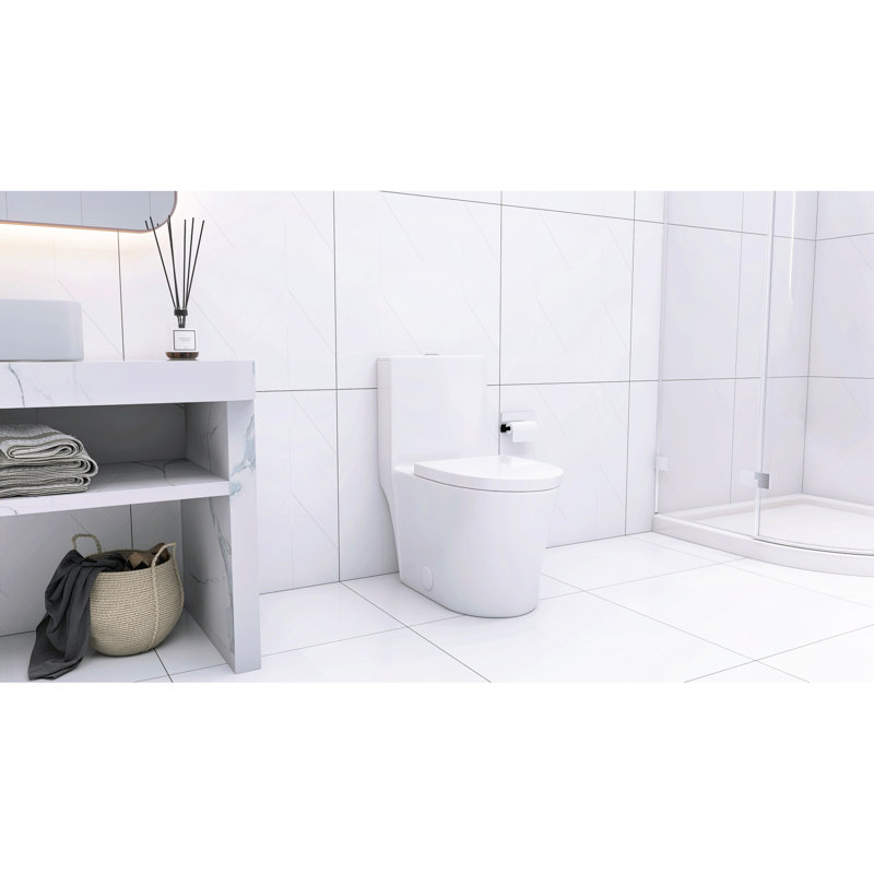 Modern Toilet With 360 Degree Flush And Comfortable Design Silent Skirted For Bathroom, White