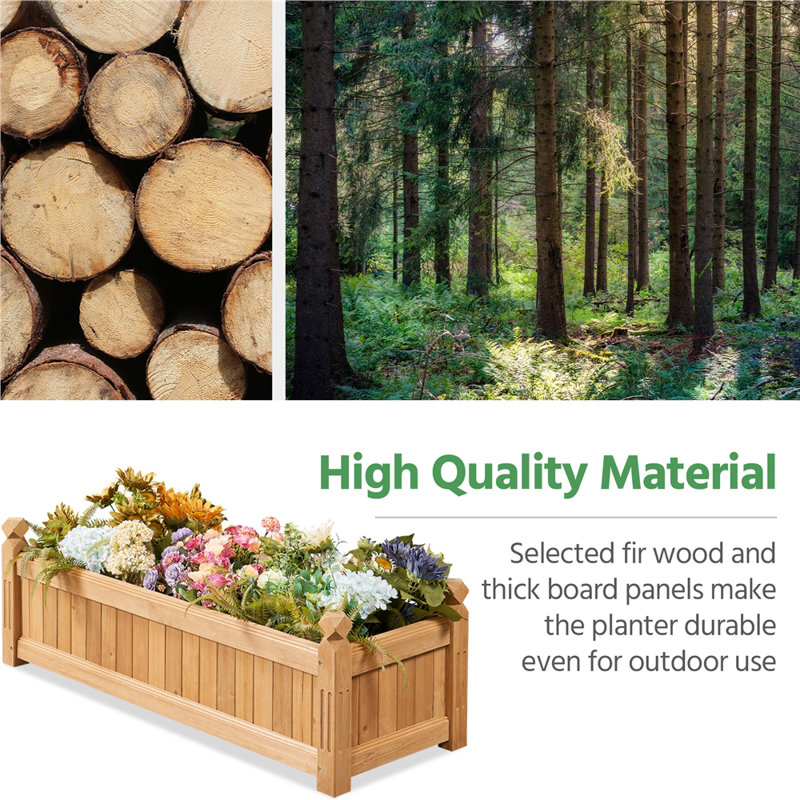 Wood Raised Garden Bed, 35.5cm H x 110.5cm W x 40cm D