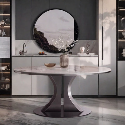 Round light luxury modern simple dining table