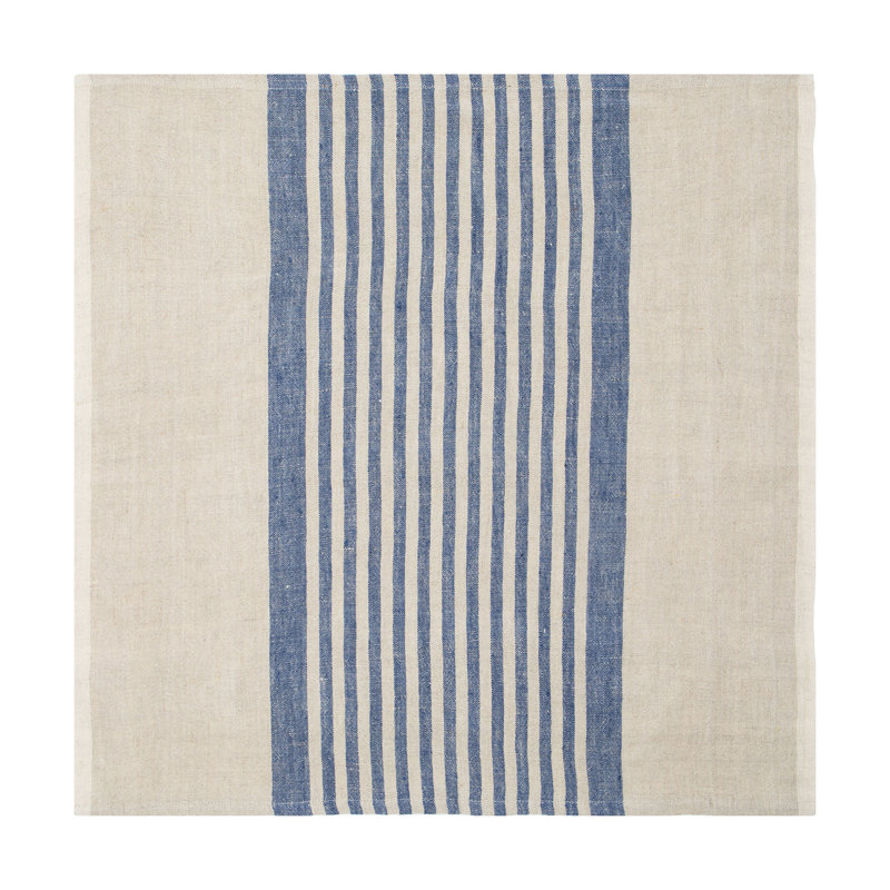Brittany Square Napkin, Natural/Blue